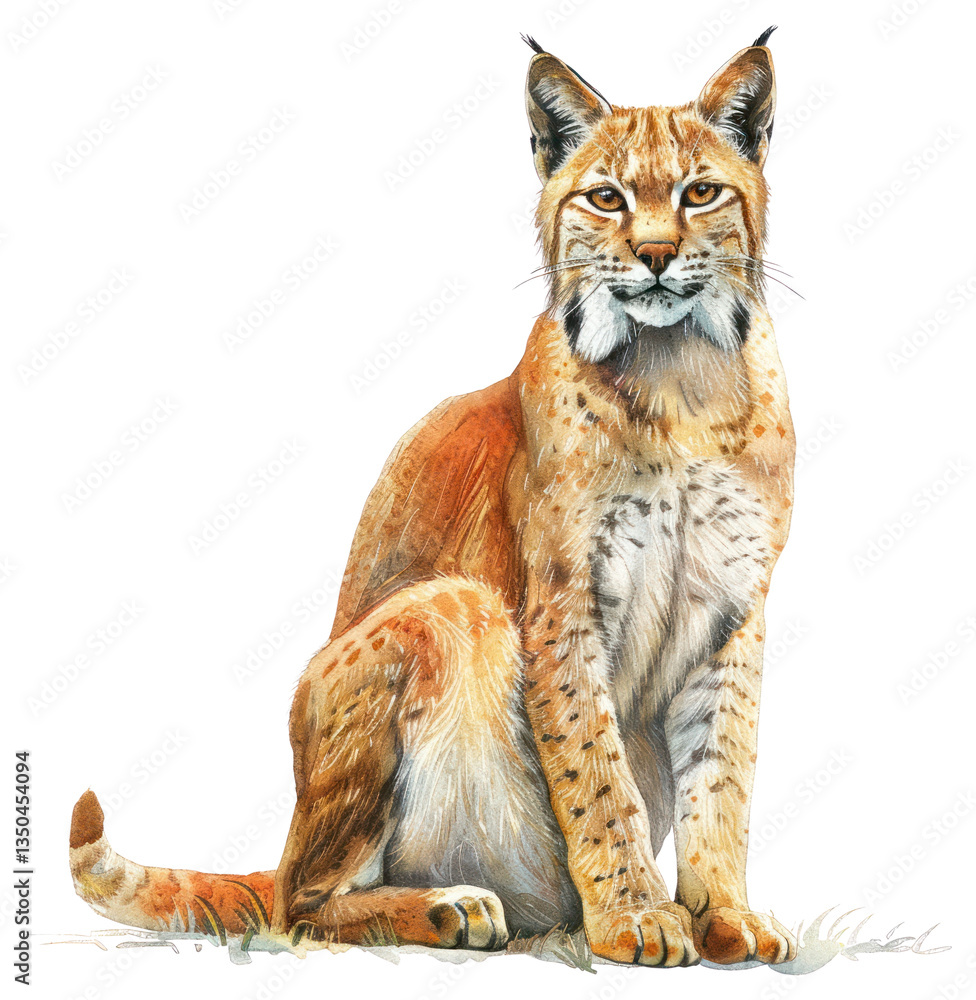 Obraz premium PNG An african golden cat illustration realistic wildlife.