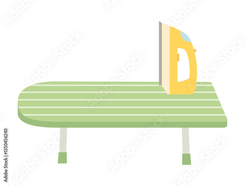 立てたアイロンとアイロン台のイラスト