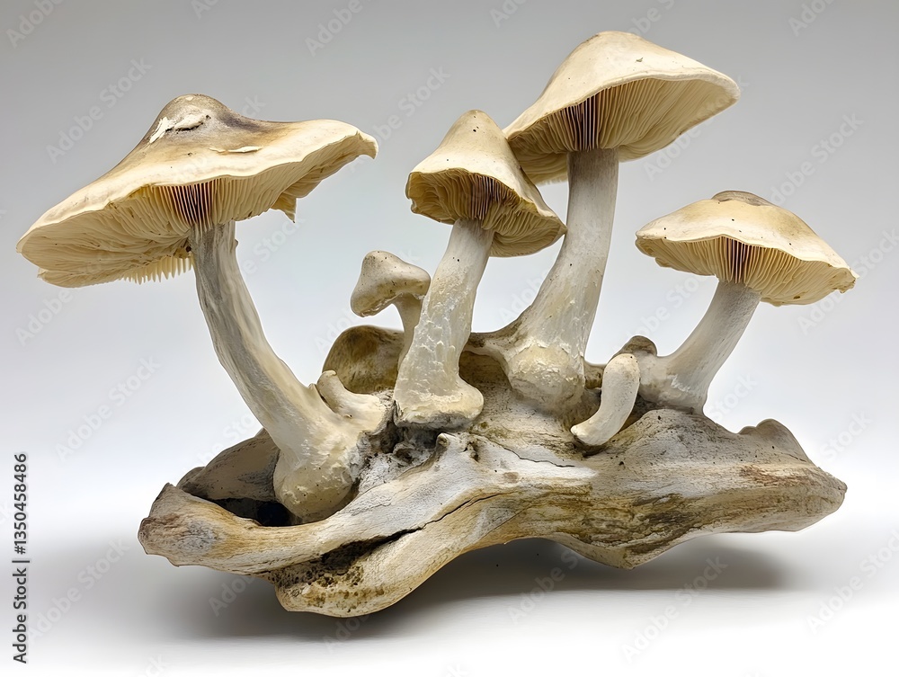 Fototapeta premium Mushrooms Growing on Wood - Organic Fungi Still Life Art