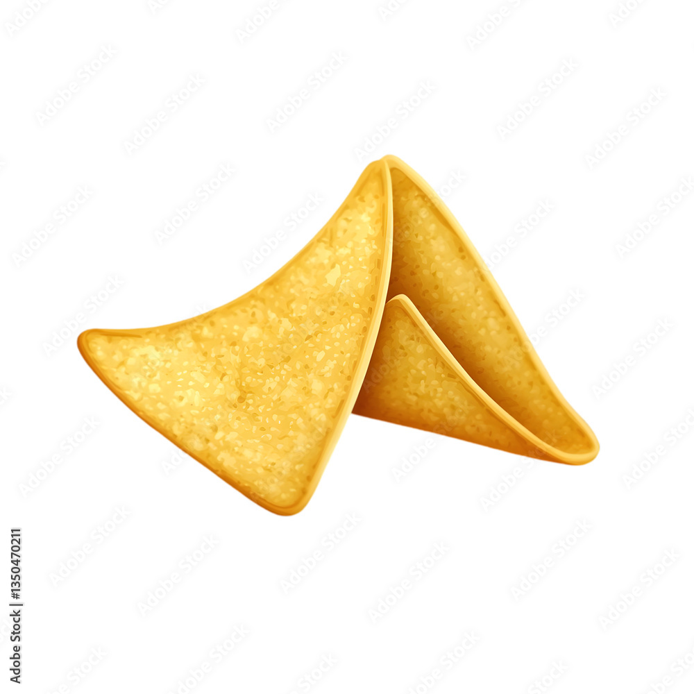rispy golden triangle-shaped fried chip, perfect for snacks, fast food, and comfort food cravings. rispy golden triangle-shaped fried chip, perfect for snacks, fast food, and comfort food cravings.