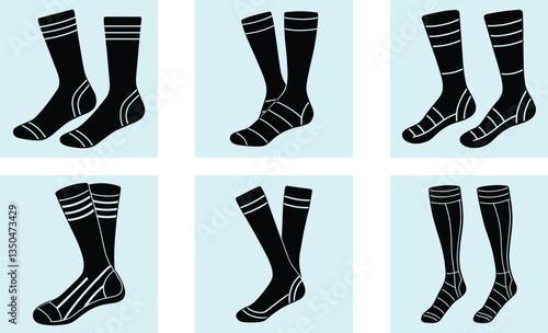 Compression Socks silhouette vector