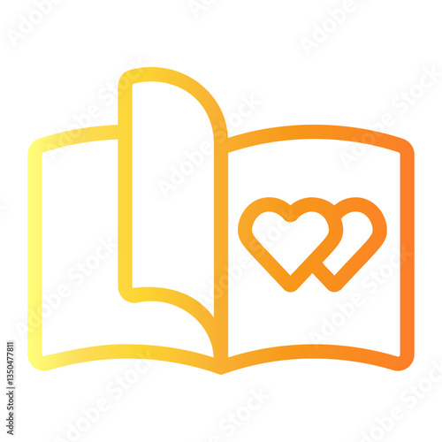 romantic novel Line Gradient Icon