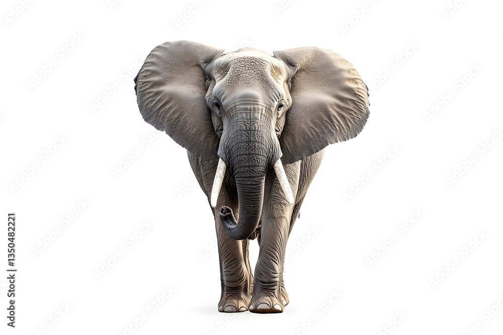 Obraz premium Massive African Elephant Walking Gracefully