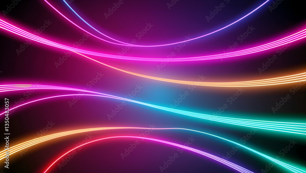 Abstract Neon Light Lines Background Abstract Neon Light Lines Background