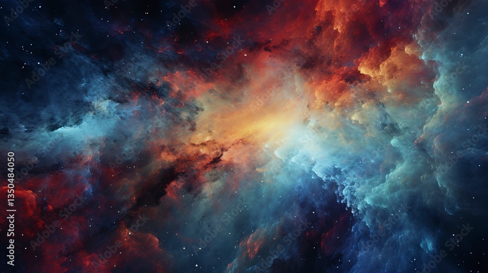 Obraz premium A photo of a mesmerizing cosmic abstract oil paint