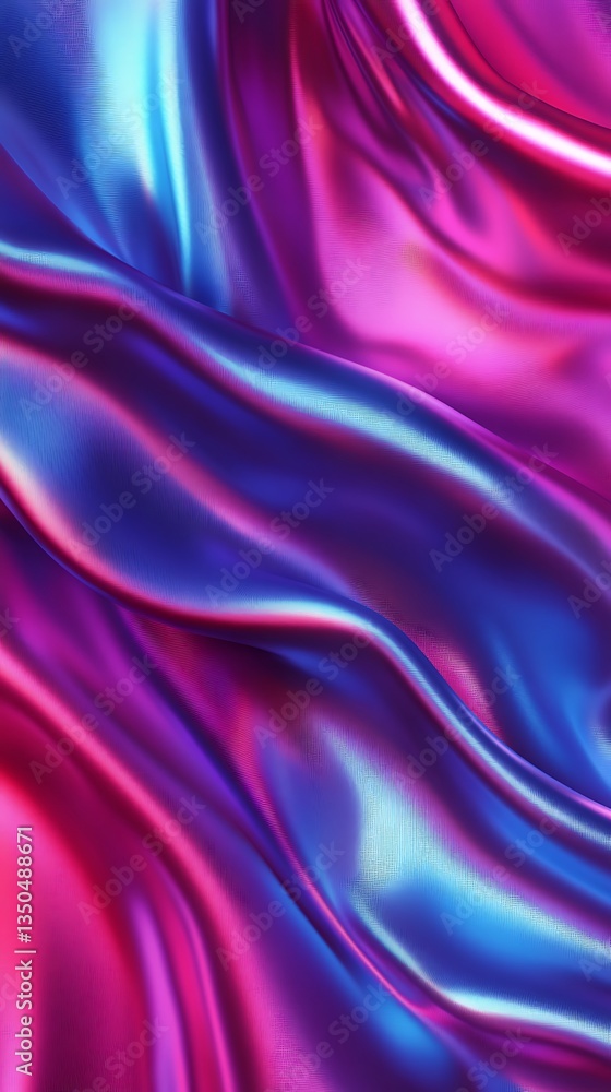 Obraz premium Vibrant, flowing iridescent fabric folds