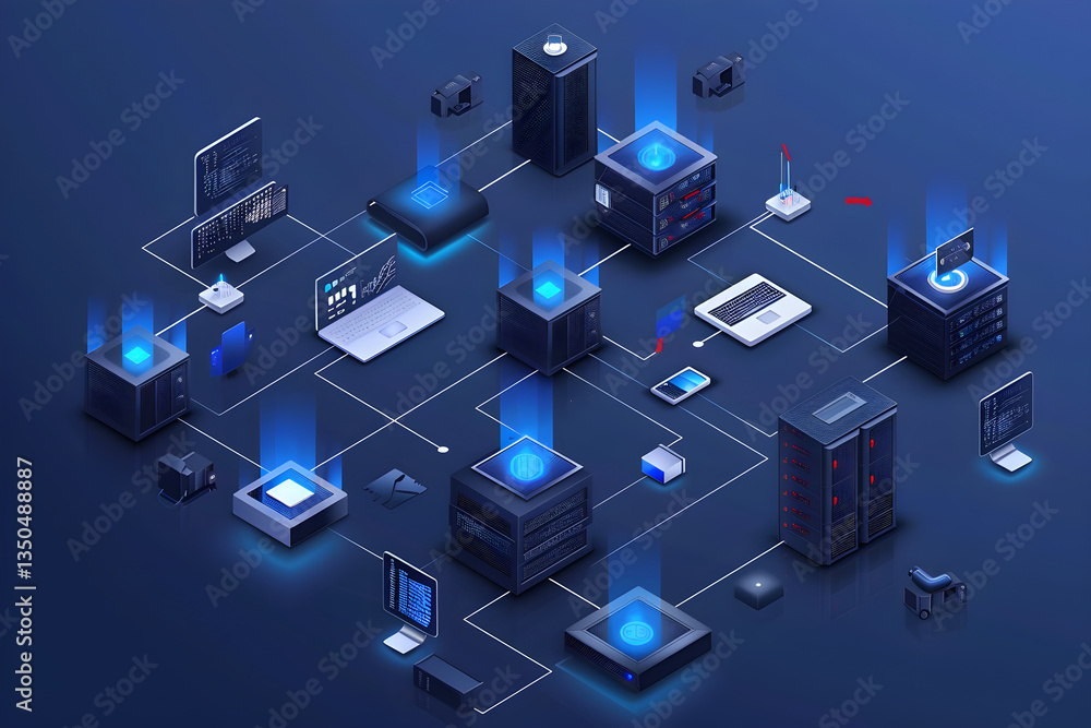 Obraz premium Visualization of Efficient Virtual Machine Deployment and Management Practices
