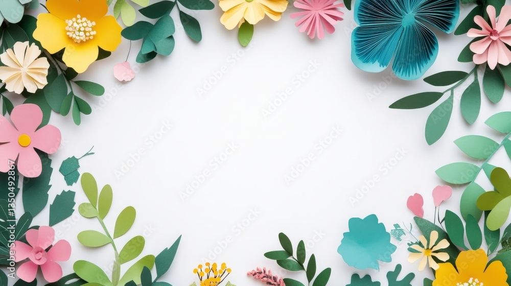 Obraz premium Vibrant Paper Flowers Banner for Earth Day Celebration