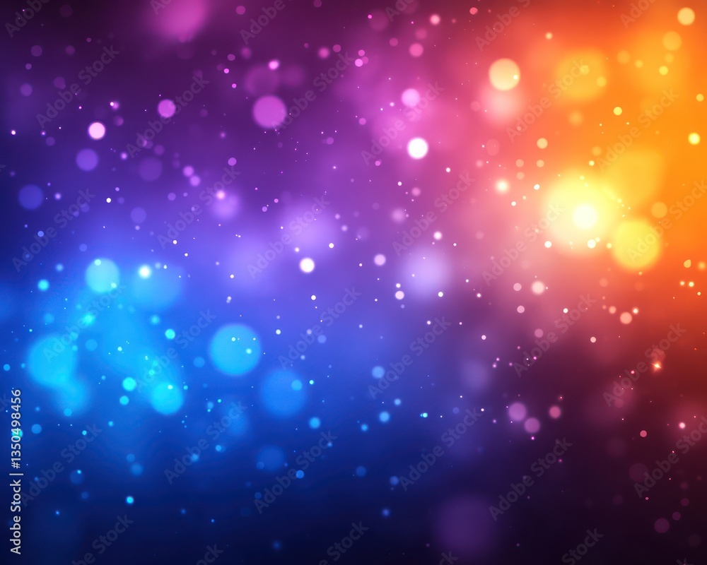 Obraz premium A blurred background featuring a gradient of deep purple, electric blue, and bright orange, creating an exciting and energetic atmosphere