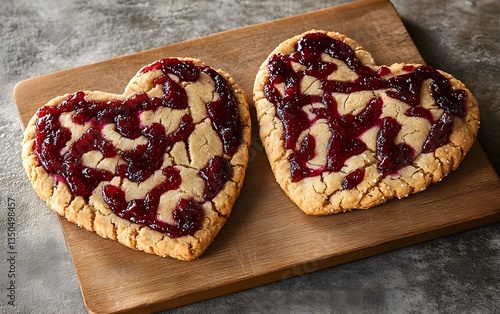 Heart-Shaped Cookies with Raspberry Jam- Sweet Valentine's Treat