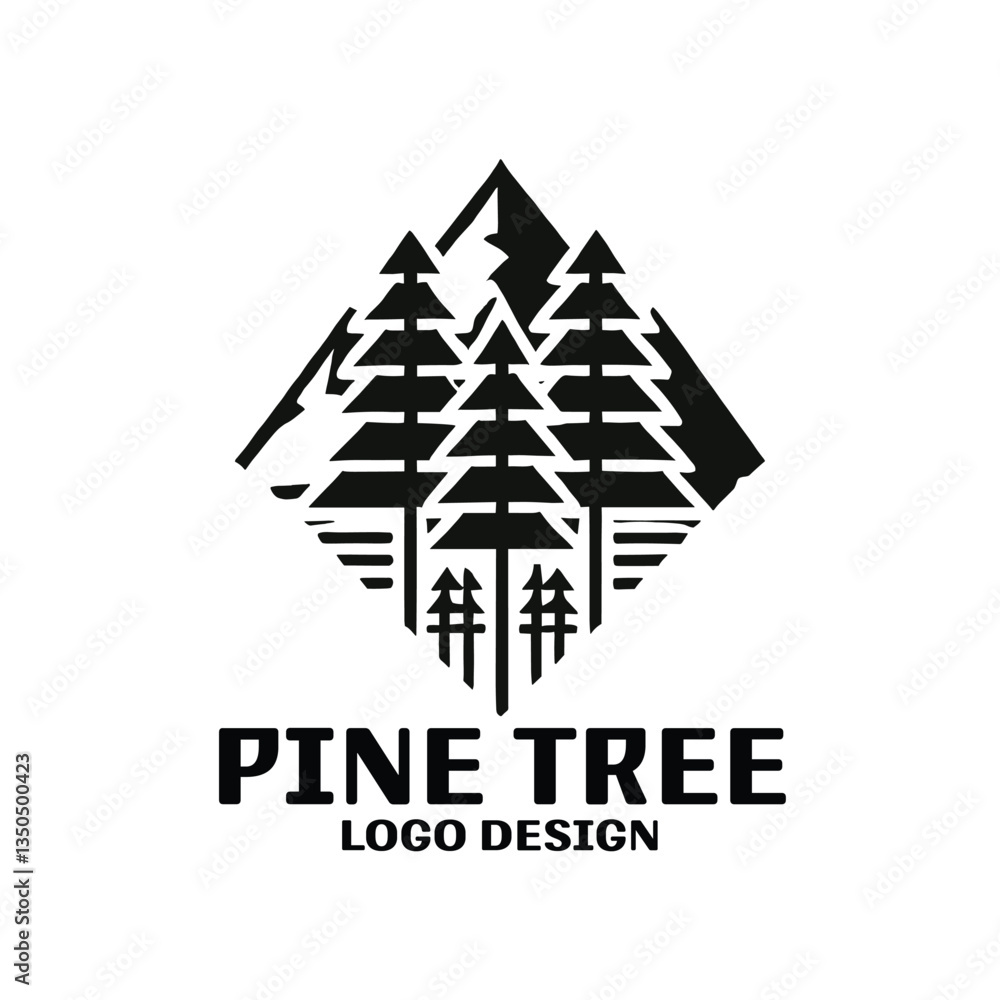 Fototapeta premium Pine Tree Vector Logo Design