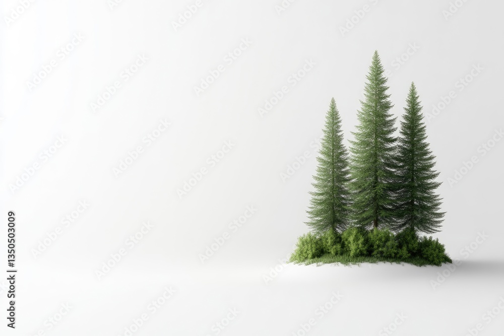 Obraz premium Minimalist forest island