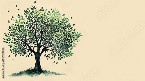 Heartfelt clean living celebration card showcasing flourishing tree fresh green leaves symbolizing health growth an inspiring message One side remains empty for writing names and supportive messages