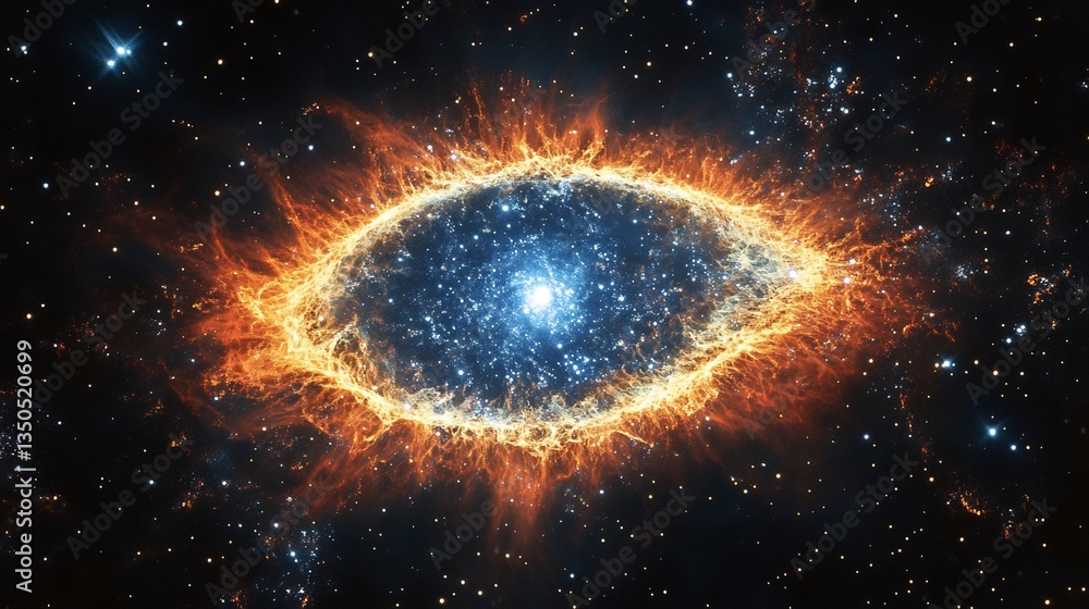 Obraz premium Giant cosmic eye nebula resembling an all seeing entity watching over the universe