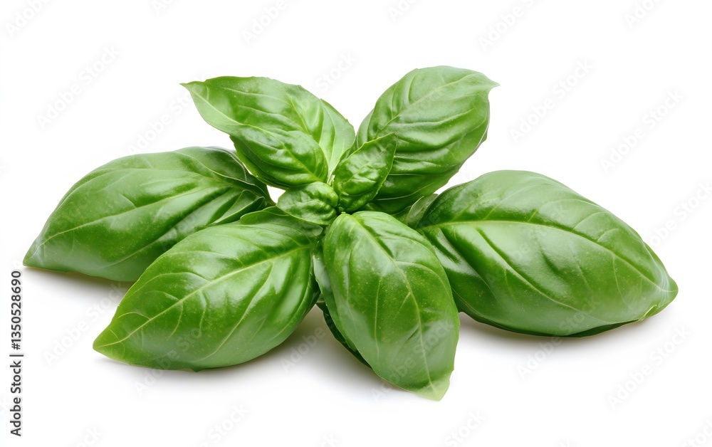 Fresh Green Basil Leaves Sprig Culinary Herb Ingredient Fresh Green Basil Leaves Sprig Culinary Herb Ingredient