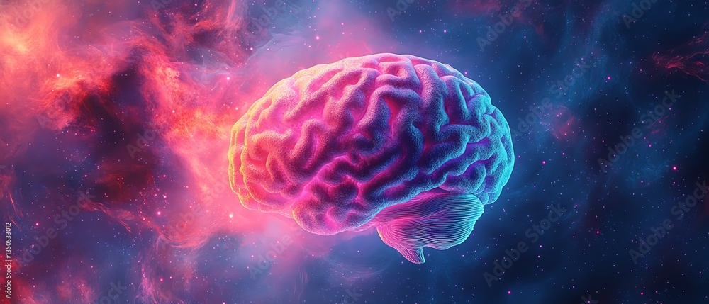 A mesmerizing watercolor art of a human brain A mesmerizing watercolor art of a human brain
