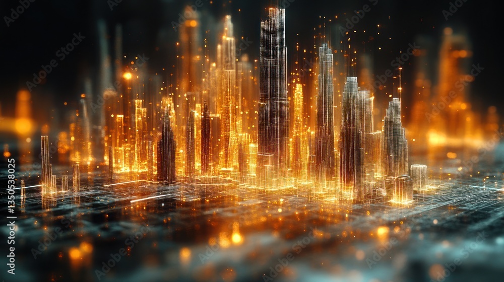 Glowing Metropolis: A Digital Cityscape Glowing Metropolis: A Digital Cityscape
