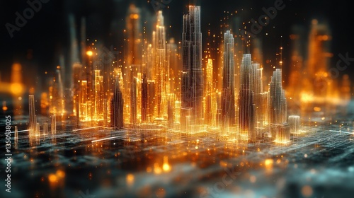Glowing Metropolis: A Digital Cityscape