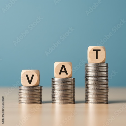 Value Added Tax, Business and Financial, VAT Concept. Wooden blocks spelling 