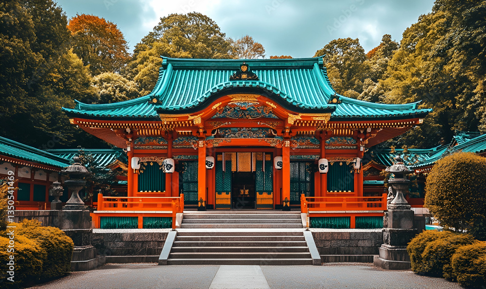 Fototapeta premium Meiji Jingu Shrine, Tokyo, Japan Autumn foliage