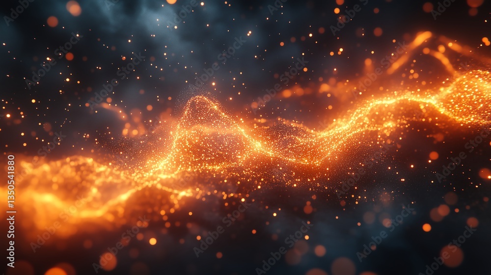 Abstract Network of Digital Particles Connected by Glowing Lines Representing Big Data Technology Abstract Network of Digital Particles Connected by Glowing Lines Representing Big Data Technology