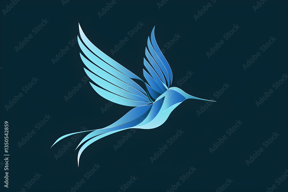 Fototapeta premium Elegant Minimalistic Bird in Flight Vector Logo for Versatile Branding