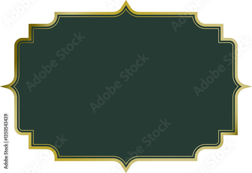 Green and Gold Islamic Frame 
