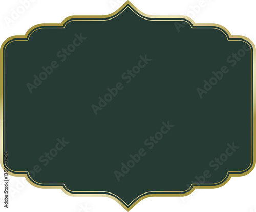 Green and Gold Islamic Frame 