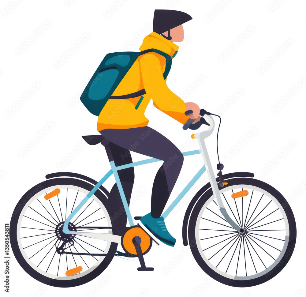 PNG Cyclist riding urban bicycle illustration PNG Cyclist riding urban bicycle illustration