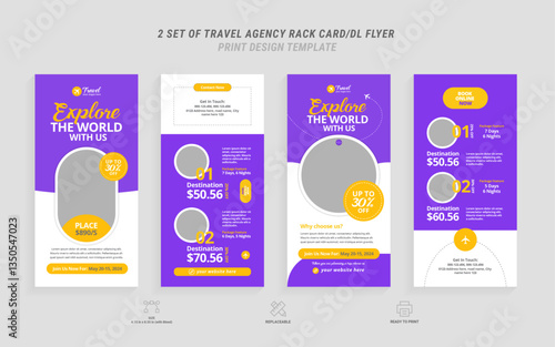 Travel agency dl flyer or rack card template