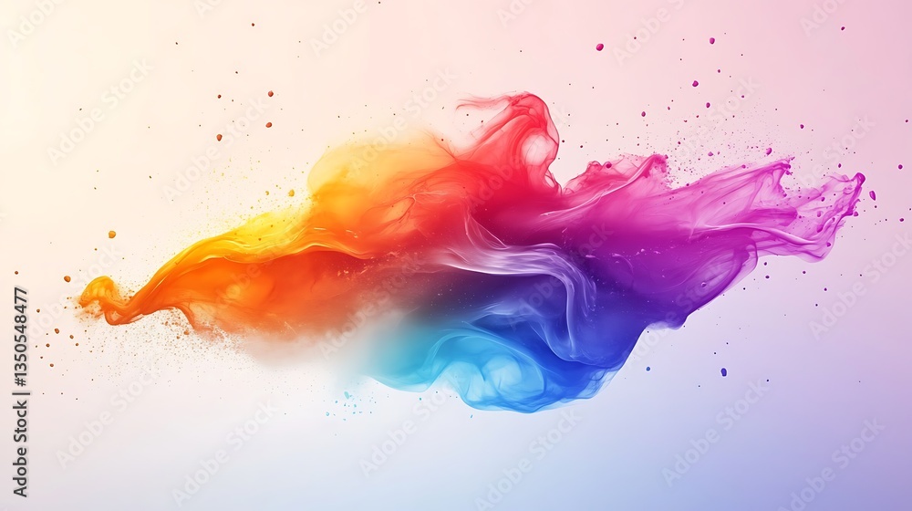 Fototapeta premium Abstract colorful ink splash on white background
