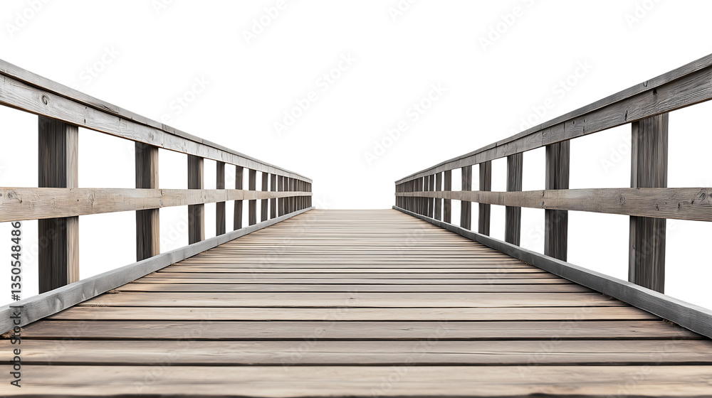 A wooden walkway on transparent background A wooden walkway on transparent background
