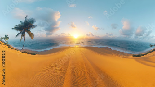 Desert Beach Sunset Panorama