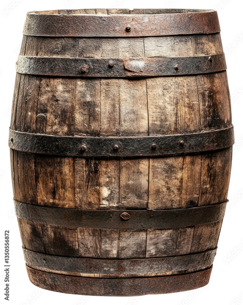 Fototapeta premium An old brown barrel letterbox mailbox keg.