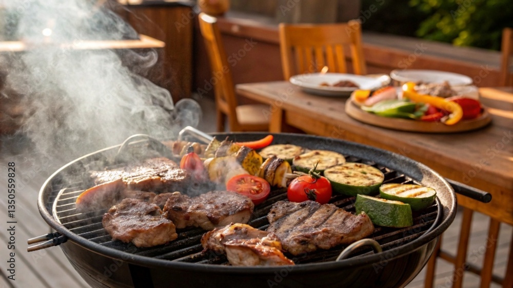 grilled meat and vegetables grilled meat and vegetables
