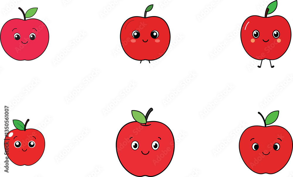 Cute fuji apple cartoon vector Cute fuji apple cartoon vector