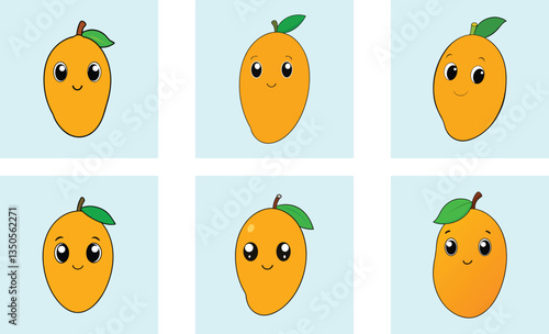 Cute alphonso mango cartoon vector