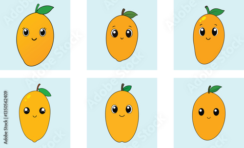 Cute alphonso mango cartoon vector