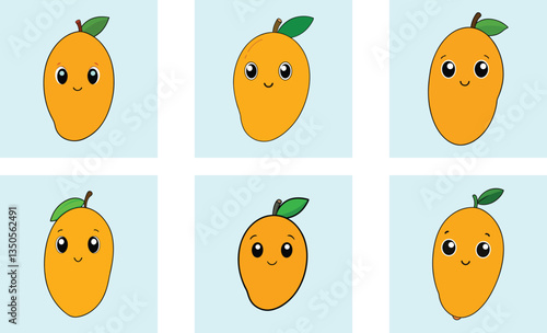 Cute alphonso mango cartoon vector