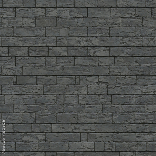 Dark Grey Slate Brick Wall Texture