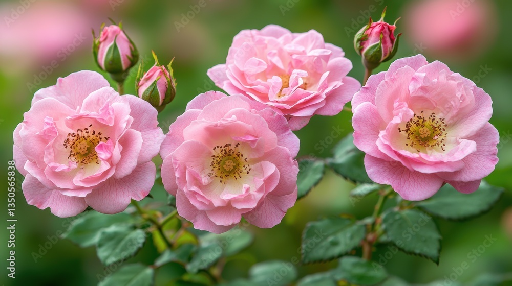 Delicate Pink Roses in Bloom Delicate Pink Roses in Bloom