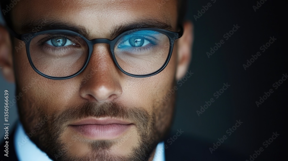 Close-up portrait of a man in glasses (1) Close-up portrait of a man in glasses (1)