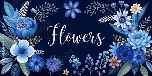 A drawing flowers and plants with the words flowers.