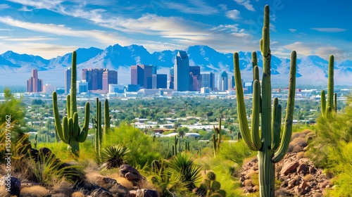 beautiful skyline view of the city Phoenix Arizona 
