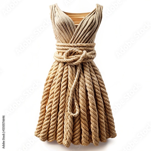 Rope dress isolated on white background.