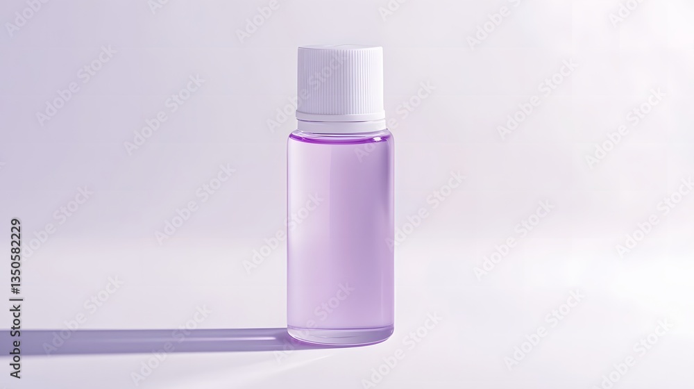 Lilac essential oil bottle in a clean, minimalistic setting, evoking natural simplicity and purity Lilac essential oil bottle in a clean, minimalistic setting, evoking natural simplicity and purity