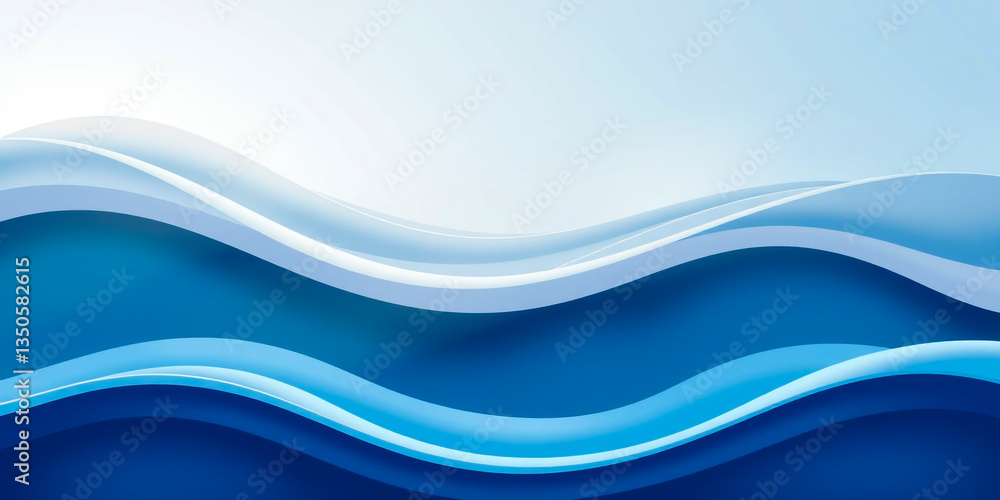 Naklejka premium Seamless Abstract Wave Background Featuring a Smooth Gradient Transition, Blending Soft Colors for a Sleek and Elegant Visual Effect