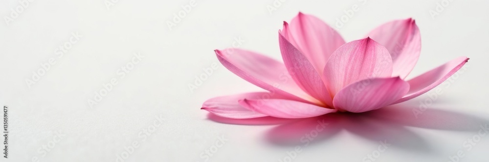 Delicate flower petals unfolding on a pristine white surface, flora, nature, blossom Delicate flower petals unfolding on a pristine white surface, flora, nature, blossom