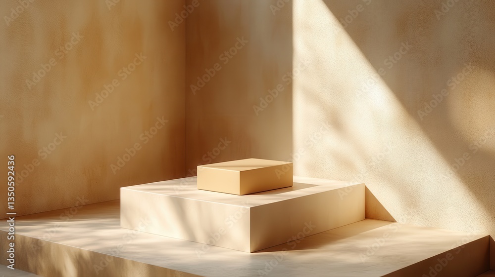 Minimalist Display with Soft Shadows and Warm Neutral Tones Minimalist Display with Soft Shadows and Warm Neutral Tones