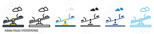 Playground multi style, mini illustration icon set. outline, flat, glyph, line color, UI, UX, app and web, digital or print. vector EPS 10 related to education, kindergarten, kids and baby.